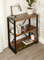 Aspen Reclaimed Wood Industrial Small Bookshelf Book Case 90x40x90cm