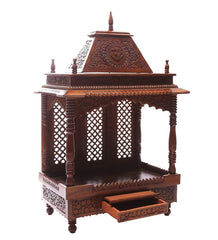 Sheesham Wood Handmade Mandir Home Temple In Brown