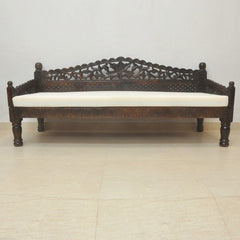 Mughal Garden Hand Carved Balinese Daybed Chocolate XL