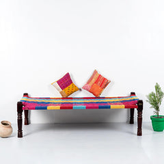 Indian Solid Wood Handmade Rajasthani Charpai Khat Manjhi Woven Charpai Daybed