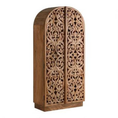 Hand Carved Solid Wooden Cupboard Wardrobe D130