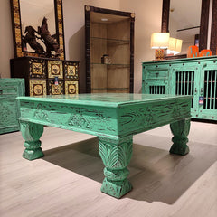 Indian Hand Carved Solid Wood Coffee Table C24