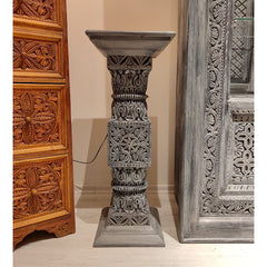 Indian Hand Carved Solid Wood Side Table 02