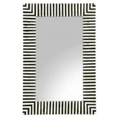 Maaya Bone Inlay Mirror Frame - Striped Pattern 60x5x90cm