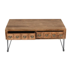 Angle Industrial Vintage Wood and Iron Coffee Table B15
