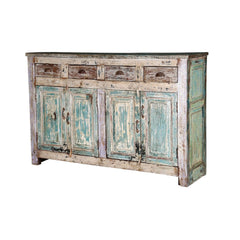 Reclaimed Timber Sideboard Rustic whitewash 160cm