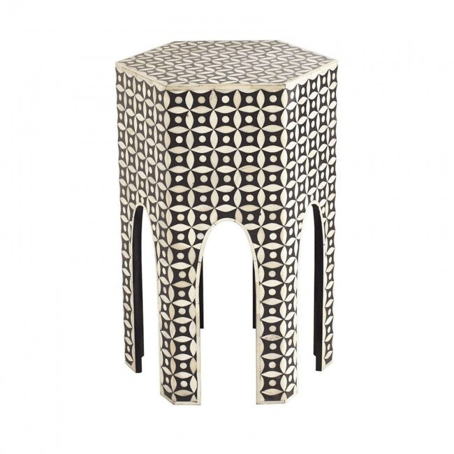 Maaya Bone Inlay Small Arabian Side Table Stool Stand