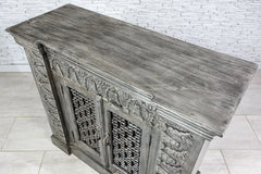 Jali Hand Carved Solid wood Cabinet Black 01