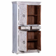 Indian Hand Carved Solid Wood Wardrobe C14