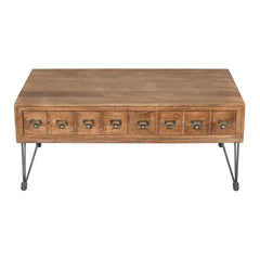 Angle Industrial Vintage Wood and Iron Coffee Table B15