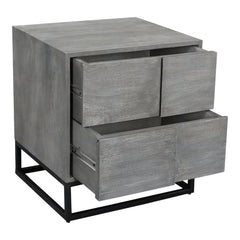 Industrial Storage Drawers Grey Felix Nightstand