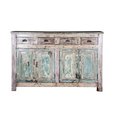 Reclaimed Timber Sideboard Rustic whitewash 160cm