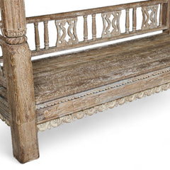 Indian Hand Carved Solid Wood Daybed D7