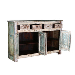 Reclaimed Timber Sideboard Rustic whitewash 160cm