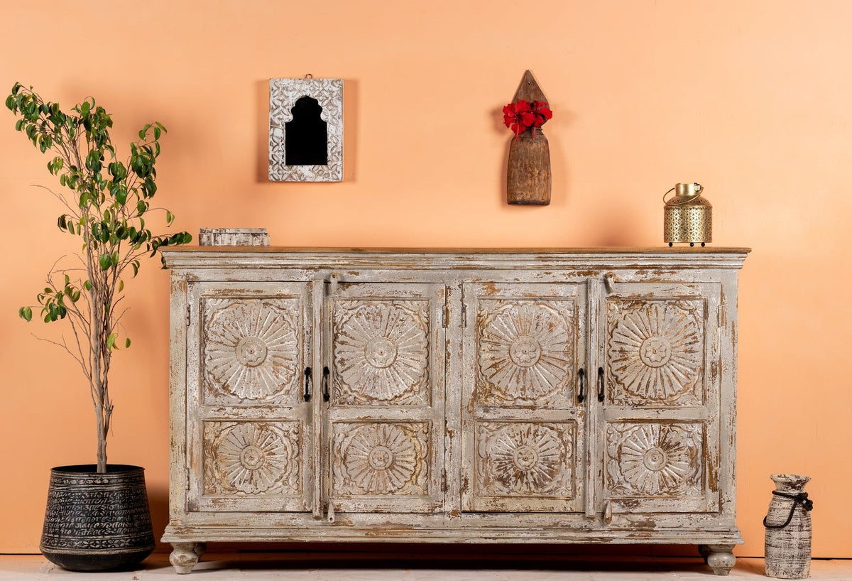 Kalah Hand Carved Solid Wooden Sideboard Buffet 180x100x40cm KLA0138  -  