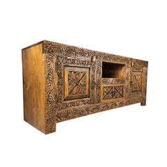 Indian Hand Carved Solid Wood TV Unit 19
