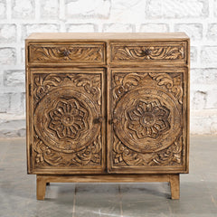 Indian Furniture Hand Carved Solid Wood Cabinet