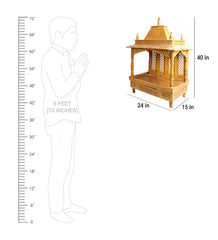 Sheesham Wood Handmade Mandir Home Temple In Natural