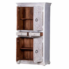 Indian Hand Carved Solid Wood Wardrobe C14