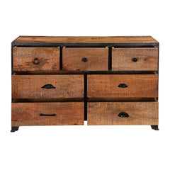 Barn industrial Indian Solid Wood 7 Drawer Standard Horizontal Dresser