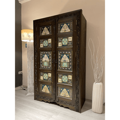 Avani Indian Hand Painted Solid Wooden Cupboard Wardrobe D20