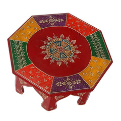 Brush & Timber Indian Handpainted Wooden Bajot Coffee Table