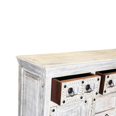 Antique Old Door Design Carved Sideboard White