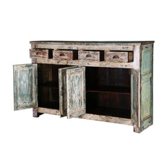 Reclaimed Timber Sideboard Rustic whitewash 160cm