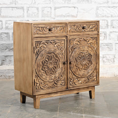 Indian Furniture Hand Carved Solid Wood Cabinet