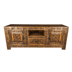 Indian Hand Carved Solid Wood TV Unit 19