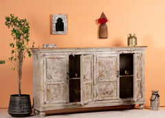 Kalah Hand Carved Solid Wooden Sideboard Buffet 180x100x40cm KLA0138  -  