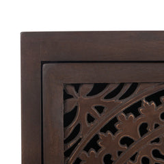 Indian Hand Carved  Solid Wood Bedside Table 14
