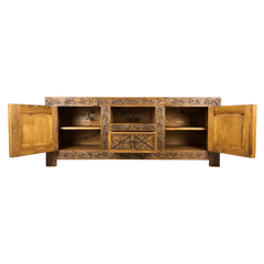 Indian Hand Carved Solid Wood TV Unit 19