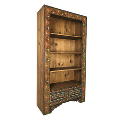 Mughal Hand Painted Solid Wood Bookshelf B22