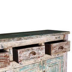 Reclaimed Timber Sideboard Rustic whitewash 160cm