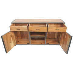 Angle Industrial French Style Metal Sideboard Buffet Natural 150x40x90cm