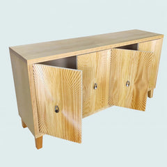 Indian Handmade Solid Wood Scatter Pattern Carved Sideboard
