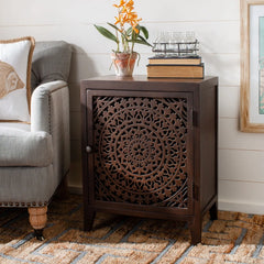 Indian Hand Carved  Solid Wood Bedside Table 14