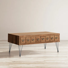 Angle Industrial Vintage Wood and Iron Coffee Table B15