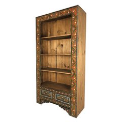 Mughal Hand Painted Solid Wood Bookshelf B22