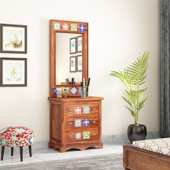 The Attic Ambient Solid Wood Dressing Table Honey