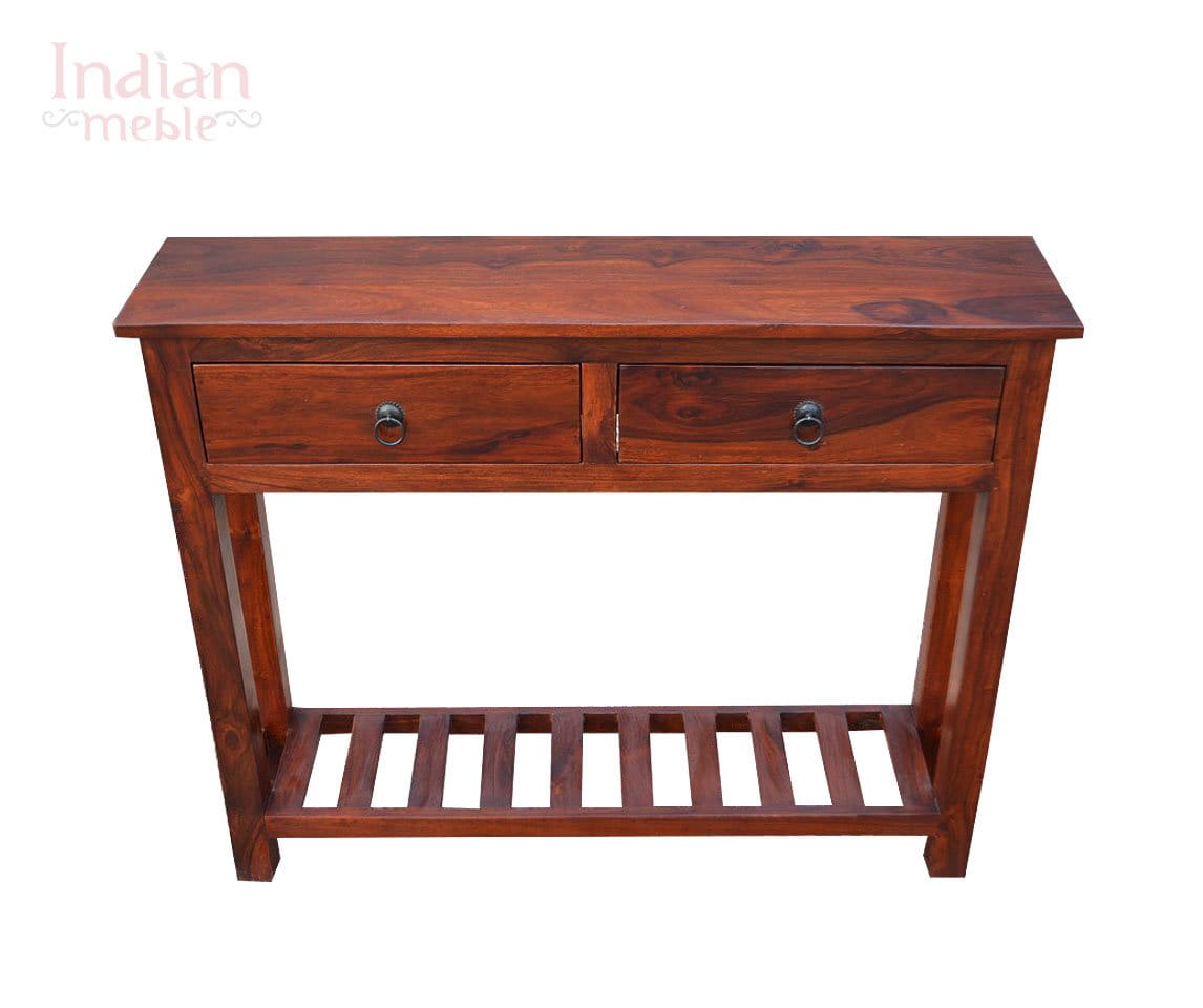 Mango Classic Handmade Carved Solid Wood Console Hall Table