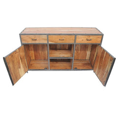 Angle Industrial French Style Metal Sideboard Buffet Natural 150x40x90cm