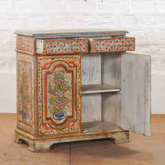 Pandora Hand Painted Solid Wood Cabinet Multicolour