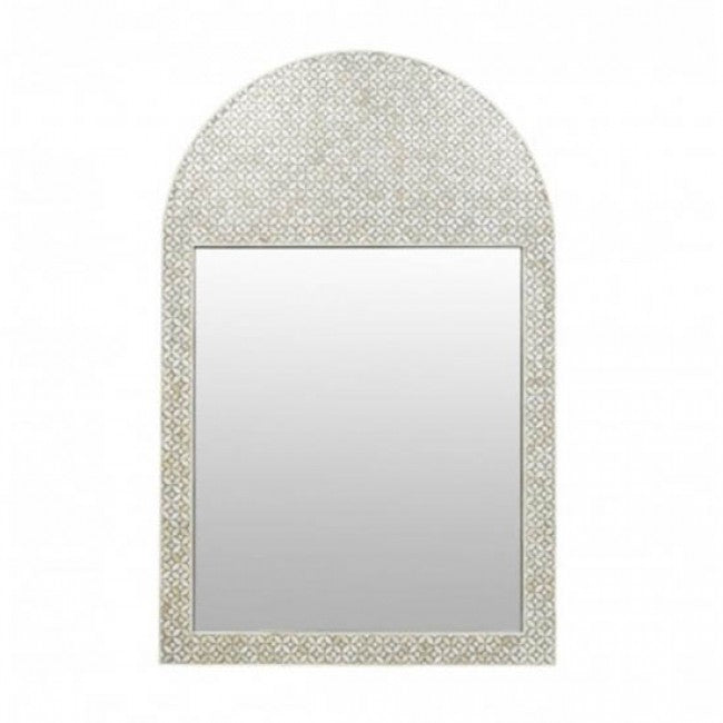 Maaya Bone Inlay Arch Mirror Frame - Geometric Desgin 90x5x130cm