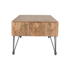 Angle Industrial Vintage Wood and Iron Coffee Table B15