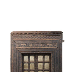Indian Vintage Antique Brass Work Hand Carved Teak Wood Door 137