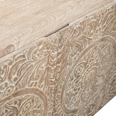 Indian Handmade Solid Wood 3 Door Carved Sideboard