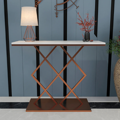 The Attic Avril Metal and Marble Console Table Copper