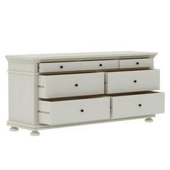 Blanc Indian Solid Wood Chest Of Drawers With 7 Drawer Large Bedroom Dresser